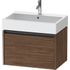 Duravit Ketho.2 Wastafelonderbouwkast - met 1 lade - 68.4x46x44cm - met greep antraciet - donker noten mat SW771987