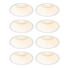 QAZQA Dept spot encastré - set de 8 - 8,8x8,8x9,2cm - dimmable - IP44 - blanc mat SW1209706