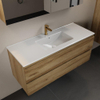 Mondiaz AIVY Ensemble de meuble - 120x45x50cm - 1 trou de robinet - 1 vasque talc céramique - Centre - 2 tiroirs - avec armoire de toilette - Melamine Chai SW892319