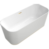 Villeroy & Boch Finion kunststof vrijstaand duobad quaryl ovaal 170x70x48cm incl. push-to-open afv.plug +overloop + designring champagne/wit SW106602 Villeroy & Boch Finion kunststof vrijstaand duobad quaryl ovaal 170x70x48cm incl. push-to-open afv.plug +overloop + designring champagne/wit SW106602