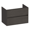BRAUER Adore meuble sous-lavabo - 80x46x55cm - 2 tiroirs softclose - sans poignée - 1 découpe pour siphon - Timber Anthracite SW1198376