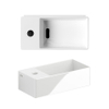 Clou New Flush lave-mains 35x18cm incluant bonde avec trou de robinetterie à gauche Céramique Blanc SW398986