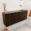 Mondiaz JOYA-DLUX 100cm toiletmeubel - kleur Walnut - Wastafel FAYE positie Rechts Zonder kraangat kleur Sombra. SW1424744