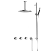 Hotbath Cobber X IBSX70 Regendoucheset inbouw - hoofddouche 30cm - plafondarm 15cm - glijstang - handdouche staaf 1 stand - Chroom SW677955