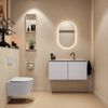 MONDIAZ TURE-DLUX Meuble de toilette - 100cm - Cale - EDEN - lavabo Ostra - position milieu - 1 trou de robinet SW1104745