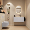 MONDIAZ TURE-DLUX Meuble toilette - 100cm - Cale - EDEN - vasque Ostra - position centrale - 1 trou de robinet SW1104745