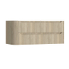 H&R Badmeubelen Juice Wastafelonderkast - 120x45x50cm - linkerhoek afgerond - 2 lades - geïntegreerde greep - French oak SW1489889