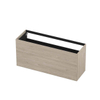 INK P2O Meuble sous-lavabo - 140x45x65cm - 2 tiroirs - push 2 open - façades droites en pose MFC Chêne ivoire SW798513