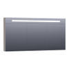 BRAUER Promise Deluxe Armoire de toilette 139x70x15cm éclairage intégré rectangulaire 3 portes pivotantes MDF Taupe mat SW371718