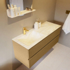 Mondiaz VICA-DLUX Ensemble de meuble de salle de bain - 120cm - meuble sous-vasque oro - 2 tiroirs - lavabo encastré cloud gauche - 1 trou de robinet - version haute de 60cm - ostra SW1085625