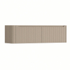 H&R Badmeubelen Juice Wastafelonderkast - 160x45x40cm - linkerhoek afgerond - 3D-front - 2 lades - geïntegreerde greep - olive SW1260326