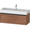 Duravit Ketho.2 Wastafelonderbouwkast - met 1 lade - voor enkele wastafel - 118.4x46x44cm - met greep antraciet - noten mat SW771815