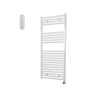 Sanicare HVS Elektrische Radiator - 111.8x60cm - 730W - met afstandsbediening - thermostaat - chroom - rechtsonder - wit SW1210792