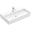 Villeroy & Boch memento 2.0 wastafel - voor handdoekhouders - 80x47cm - met overloop - 1 kraangat CeramicPlus - White Alpine (glans wit) SW336023