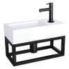 Differnz Ravo Fonteinset 38.5x18.5x24.5cm 1 kraangat recht mat zwarte kraan met sifon en afvoerplug fontein Rechthoek Keramiek Wit SW373163 Differnz Ravo Fonteinset 38.5x18.5x24.5cm 1 kraangat recht mat zwarte kraan met sifon en afvoerplug fontein Rechthoek Keramiek Wit SW373163