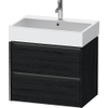 Duravit Ketho.2 Wastafelonderbouwkast - met 2 laden - 68.4x46x54.9cm - met grepen antraciet - eiken zwart mat SW772306