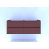 H&R Badmeubelen Infinity Wastafelonderkast - 140x44.8x55cm - 4 lades - sifonuitsparing links - greeploos - terra mat SW873147