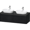 Duravit ketho meuble sous 2 lavabos avec plaque console et 2 tiroirs pour double lavabo 140x55x45.9cm avec poignées chêne anthracite noir mat SW772294