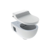 Geberit Aquaclean Tuma WC douche - cuvette profonde - sans rebord - avec abattant confort - sèche-cheveux - douchette féminine - extraction des odeurs - kit de raccordement à l’eau - blanc SW1477956