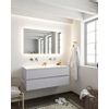 Mondiaz VICAB meuble de salle de bain - 120cm - meuble sous-vasque cale - 2 tiroirs - lavabo cloud double - sans trou de robinet - miroir LED - version XL 60cm de haut SW1097833