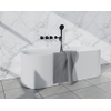 Fortifura Nebbio Ensemble combiné baignoire - robinet thermostatique - coude mural avec support de douchette - flexible de douche métallique - douchette ronde - bec - noir mat SW1238038