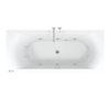 Riho Easypool 3.1 Lima baignoire balnéo droite 180x80cm hydro 6+4+2 commande pneumatique pieds et bonde inclus blancs SW699380