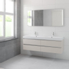Bruynzeel Palitano badmeubelset 56.5x160x46cm 2 kraangaten 2 wasbakken 4 lades met spiegel met softclose kasjmier grijs SW384739 Bruynzeel Palitano badmeubelset 56.5x160x46cm 2 kraangaten 2 wasbakken 4 lades met spiegel met softclose kasjmier grijs SW384739