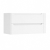 H&R Badmeubelen Juice Meuble sous vasque - 100x45x50cm - angle droit arrondi - 2 tiroirs - poignée intégrée - Blanc brillant SW1489213