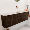 Mondiaz JOYA-DLUX 123.2cm toiletmeubel - ronding links en rechts kleur Walnut - Wastafel FAYE positie Midden Zonder kraangat kleur Nata. SW1424535