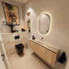 MONDIAZ TURE-DLUX Meuble toilette - 120cm - Washed Oak - EDEN - vasque Frappe - position centrale - sans trou de robinet SW1103058