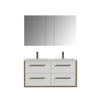 Tiger Boston Badkamermeubelset 120cm Chalet eik / Hoogglans wit met spiegelkast. Glanzend witte polybeton wastafel en RVS geborstelde grepen SW106795 Tiger Boston Badkamermeubelset 120cm Chalet eik / Hoogglans wit met spiegelkast. Glanzend witte polybeton wastafel en RVS geborstelde grepen SW106795