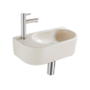 QeramiQ Fuente fonteinset – halfrond – 40x21.5x12 cm – keramiek beige – kraangat links – kraan geborsteld RVS SW1232815