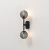 Astro Tacoma Twin Applique/Plafonnier - 230V - IP44 - bulbeux - cannelé - verre fumé - noir mat SW1569678