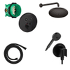 Hansgrohe Showerselect Ensemble de douche - élément encastré - flexible de douche - thermostat - pomme de douche - bras de douche - douchette - support de douchette - noir mat SW1208479