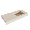 Mondiaz EDGE wastafel - 100x46x12cm - wasbak rechts - zonder kraangat - linen (wit) SW428654