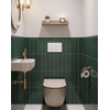 QeramiQ Dely Ensemble de toilette - réservoir encastré Qeramiq Flush - abattant slim - plaque de commande en plastique blanc brillant - boutons ronds - beige SW1578547