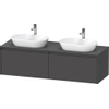 Duravit Ketho.2 Wastafelonderbouwkast - inclusief consoleplaat - met 2 laden - voor dubbele waskommen - 160x55x45.9cm - met handgrepen antraciet - grafiet mat SW772987