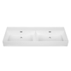Saniclass Legend Meubelwastafel - 120.5x47x12cm - overloop - 2 wasbakken - zonder kraangat - keramiek - wit glans SW1382552