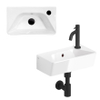 Clou InBe kit lave-mains - 40.5x22.5x11cm - trou de robinet à droite - avec robinet noir mat - blanc brillant SW957697