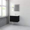 Bruynzeel Matera badmeubelset 56.5x80x50cm 1 kraangat 1 wasbak 2 lades met spiegel met softclose composite zwart eiken SW384434 Bruynzeel Matera badmeubelset 56.5x80x50cm 1 kraangat 1 wasbak 2 lades met spiegel met softclose composite zwart eiken SW384434