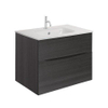 Crosswater Glide II ensemble de meubles de salle de bain - 70x45x52cm - 2 tiroirs sans poignée softclose en bois d'acier - trou pour robinet - blanc SW892058