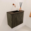 Mondiaz JOYA 51.6cm meuble de toilette - arrondi droit couleur Shadow - Vasque FAYE position Gauche Sans trou de robinet couleur Urban. SW1421513
