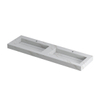 Ink Pitch wastafel - 160x45x9cm - 2 wasbakken - 2 kraangaten - mat calacatta (wit) SW693530