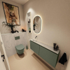 MONDIAZ TURE-DLUX Meuble toilette - 120cm - Army - EDEN - vasque Opalo - position gauche - sans trou de robinet SW1104182