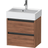 Duravit Ketho.2 Wastafelonderbouwkast - met 2 laden - 58.4x39x54.9cm - met grepen antraciet - noten mat SW771840