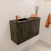 Mondiaz JOYA-DLUX Meuble de salle de bains - 71,6cm - arrondi droit couleur Shadow - Lavabo FAYE position Gauche 1 trou de robinet couleur Lava SW1422877