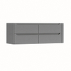 H&R Badmeubelen Juice Meuble sous lavabo - 140x45x50cm - angle droit arrondi - 4 tiroirs - poignée intégrée - stone grey mat SW1490047