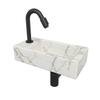 Wiesbaden Mini-Rhea pack lave-mains – 36 x 18 x 9 cm – céramique blanche – perçage à gauche – robinet noir mat SW794540