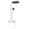 Hansgrohe RainFinity ensemble de douche pluie apparent – thermostatique – douche de tête Ø 36 cm – douchette 2 jets – blanc mat SW918188