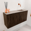 Mondiaz JOYA-DLUX 80cm toiletmeubel - kleur Walnut - Wastafel FAYE positie Rechts Zonder kraangat kleur Saba. SW1424651